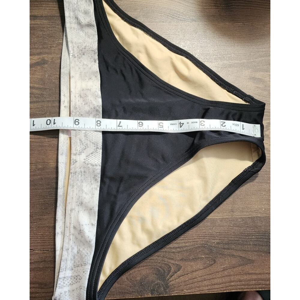 Victoria's Secret Black Snake Skin Waist Band Bikini Bottoms Size Medium - Picture 7 of 7
